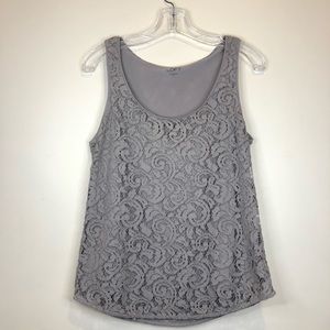 LOFT 🤎 Sz. XS taupe lace tank